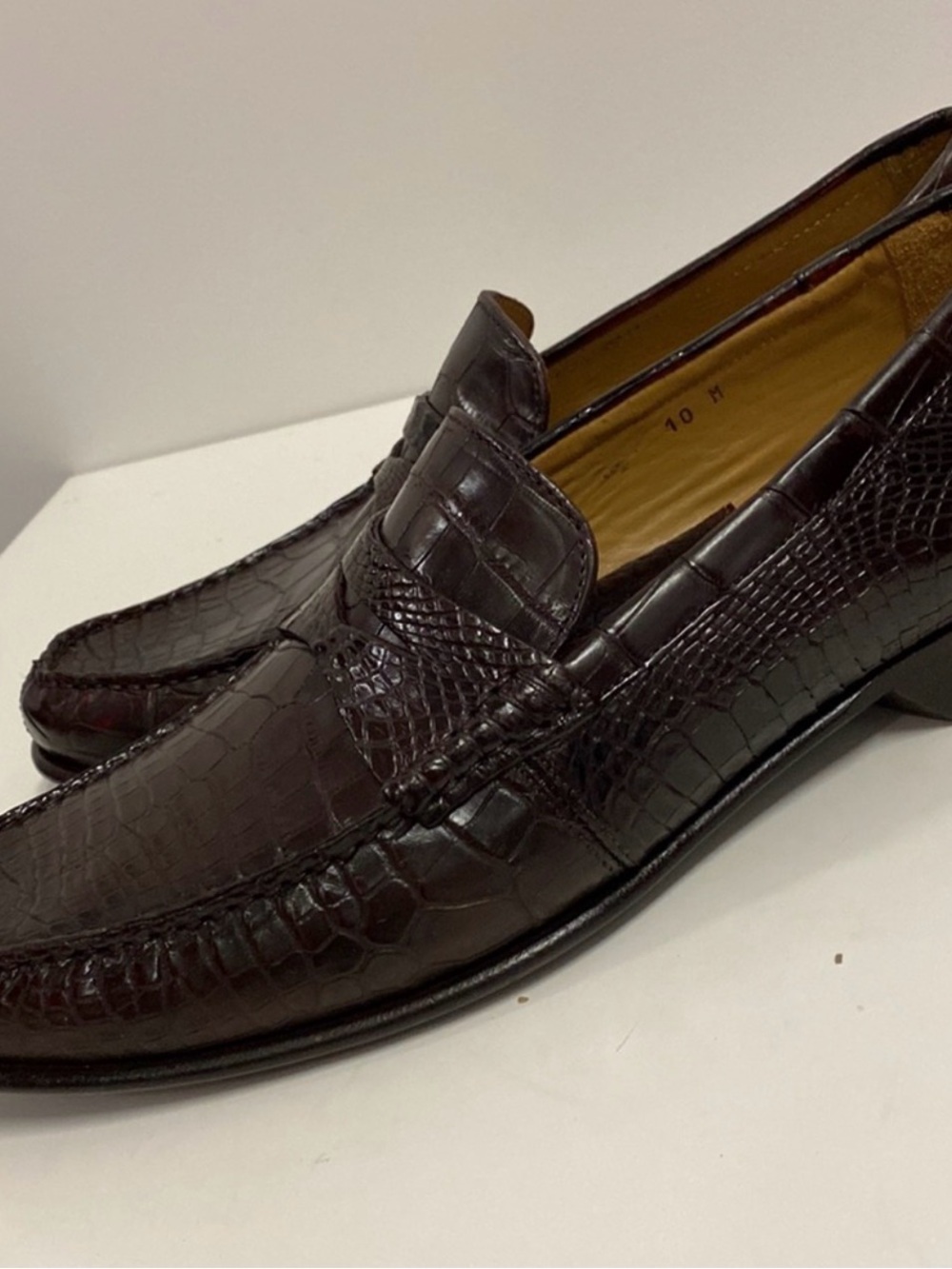 Caporicci 9961 Gold genuine alligator Leather Slip-On Loafers made 100% in Italy - Picture 10 of 12